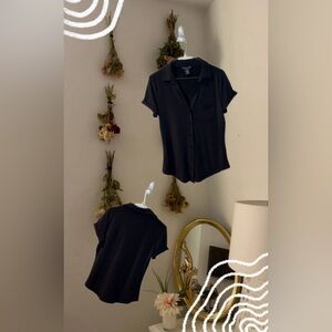 Black Button-Up Tee